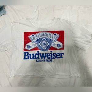 Womens Budweiser crop top. Size Large